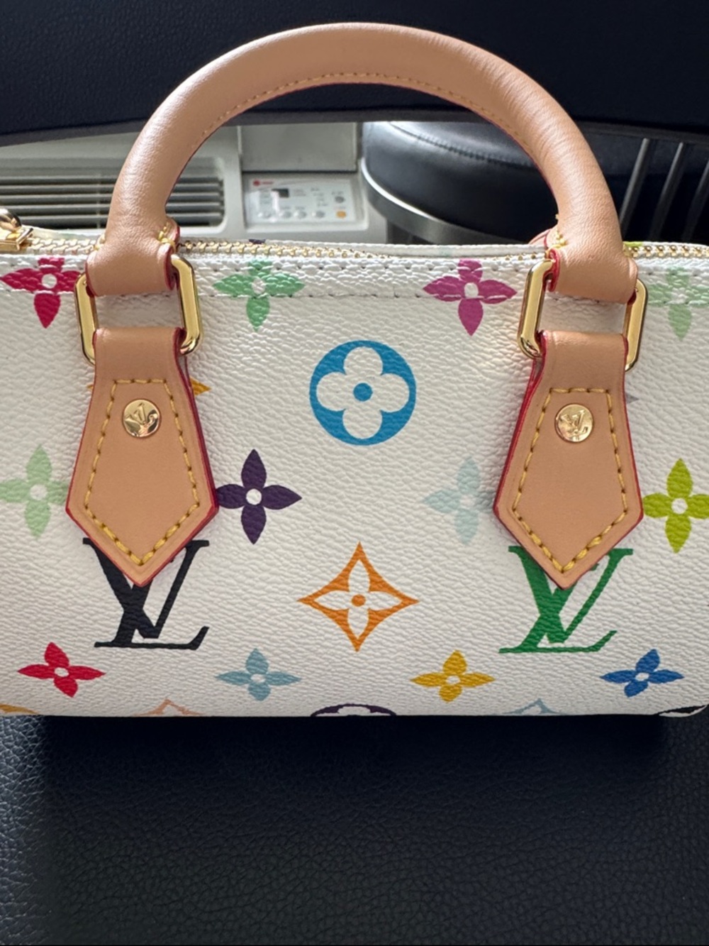 White Multicolor Mini Satchel Handbag with Crossbody Strap (NWT) - Picture 9 of 12